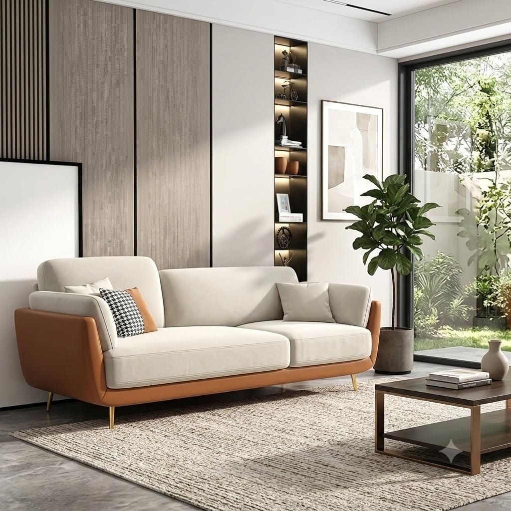 Supriva Premium 3-Seater Sofa | Modern Upholstered Sofa with Cushioned Seating & Strong Wooden Frame - Image 2