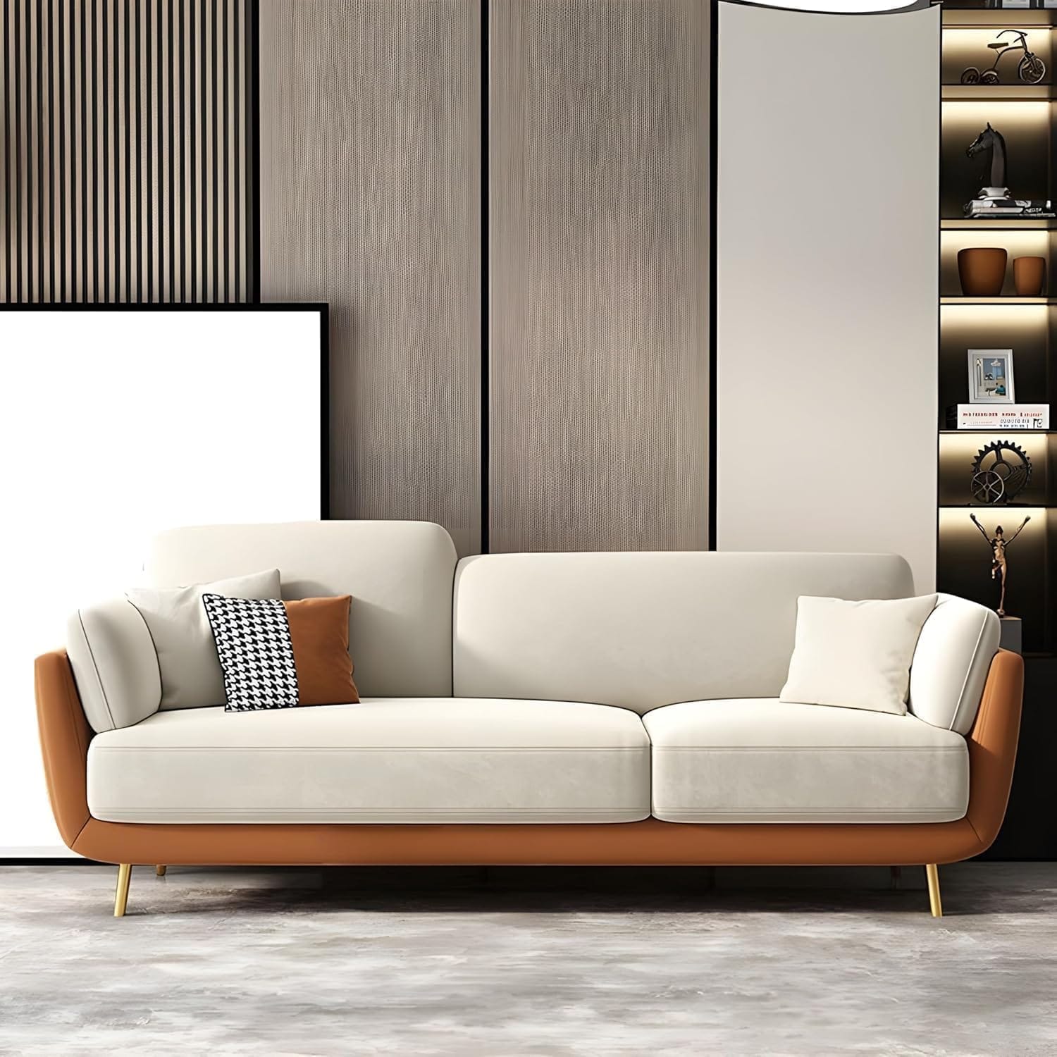 Supriva Premium 3-Seater Sofa | Modern Upholstered Sofa with Cushioned Seating & Strong Wooden Frame